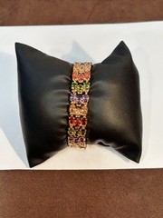 Vintage Ross-Simons Gold Tone Multi Gemstone Bracelet