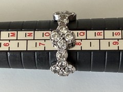Vintage Sterling Silver CZ925 Girls Clear Rhinestone Vietnam Ring Size 7.5