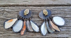 vintage earrings monies Artistic Shell Design