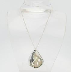Vintage handmade abstract one of a kind organic shape cut outs pendant necklace