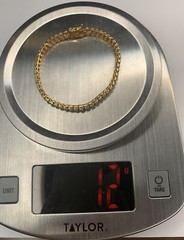 Signed FAS Sterling 925 Gold Wash Vermeil Micro Pave 53 CZ Bracelet 7in 5mm