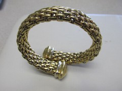 Stunning Italian Flex Bangle Bracelet 18k Gold 77.8 Grams One Size fits all