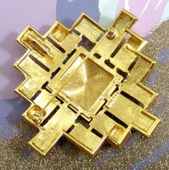 VTG RUNWAY LARGE MONET PAS D’OR GP BROOCH PENDANT BRUTALIST/GLOSSY MODERNIST 70s