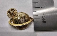 10kt Gold Plated Planet Pin Space Journey Travel Universe Adventure Htf Vtg Old