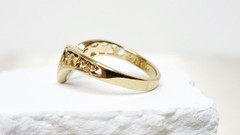 Vintage Gold Tone Heart Shaped Turquoise Ladies Ring Marked 88 – Size 8