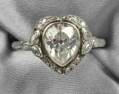 Art Deco Antique 3.30 Ct White Diamond Vintage Wedding Ring 925 Sterling Silver