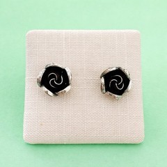 Vintage Mid-Century Modern Rose Post Earrings TEKA Germany 925 Sterling Silver