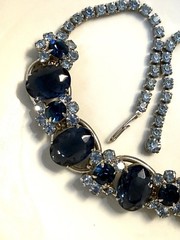 Juliana D&E Verified Sapphire & Baby Blue Rhinestone 5-Link Necklace Ref # 63