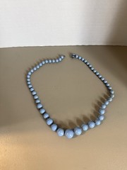 Vintage Sky Blue Graduated Beaded 23″ Necklace