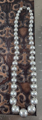 Vintage Signed Alpaca Silver Tone Graduated Ball Bead Necklace 27 1/2 inches