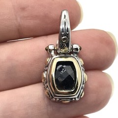 Vintage Renaissance Revival 2-Tone Black Onyx Cubic Zirconia Pendant