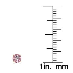 Sterling Silver Treated Light Pink Topaz Round Stud Earrings, 6mm
