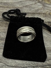 Vintage Sterling Silver Cable BIKER 10mm Spinner Estate Band Ring Sz 11