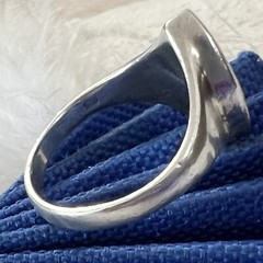 ONYX 0.925 Sterling Silver VINTAGE 5/8″ MEN’S BAND UNISEX RING size 8.50