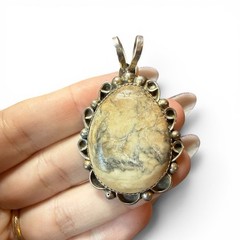 Vintage Sterling Silver Jasper Pendant Southwestern Jewelry