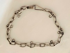 Vintage Mexico Sterling Silver Starter Charm Bracelet 7 7/16 Inches Long