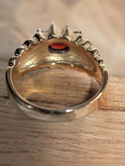 Vintage Costume Faux Gold Ruby Diamond Ring Size 10