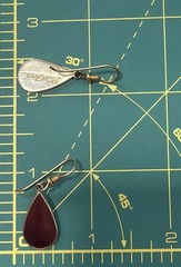 Laurel Burch Burgundy Enamel Teardrop Dangle Pierced Gold Tone Earrings Vintage