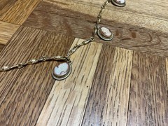Vintage Italian Shell Cameo Opera Necklace 23” Gold Filled Chain 9 Medallions