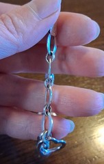 Vintage Sterling Heart Charm 8″ Chain Bracelet 13g See Pics/Description