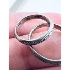 Vintage Sterling Silver Navajo Style Stacking Ring Bands Set of 2 Size 5