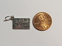 Vintage Bracelet Charms Silver “Keep it Personal” Envelope 3/4″