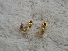 Goldtone Silvertone Rhinestone Pierced Earrings (C6)