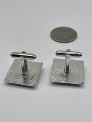 Vintage Shields Last Round Up Barware Cufflinks Mid Cent. Cocktail Bottle Glass