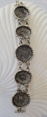 RJ Graziano Faux Turquoise Tigers Eye Carnelian Link Bracelet, Southwestern Silv