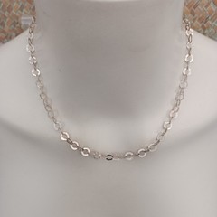 Sterling Silver Chain Necklace Handmade Flatt Hammered Rolo Unique Collar VTG