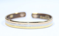 SUKURA 24K Gold Electro-plated Tri-tone Magnetic Copper Cuff Bracelet #RL363