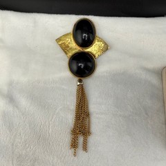 Vintage Retro Brooch Gold Tone Tassel