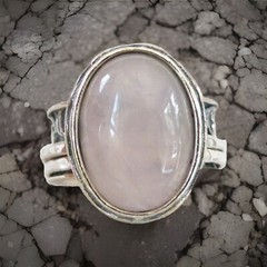Large Sterling Silver 925 Quartz Spin Spinner Israel Modern Band Ring Size 10