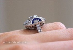 Vintage Art Deco Antique Ring 2CT Round Lab-Created Diamond 14K White Gold Over