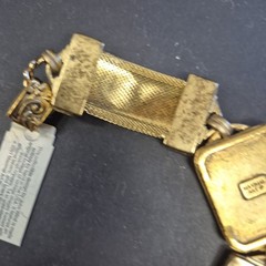 MAXIMAL ART John AMOUR Gold Tone Mesh Panel Bracelet Vintage 1990’s Romantic