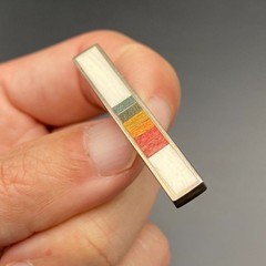 Vintage Modernist Minimalist Multiple Inlay Silver Bar Pin Brooch