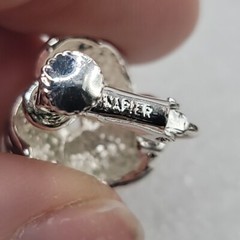 Vtg Napier Screw Back Silver Tone Love Knot Twist Clip On Earrings