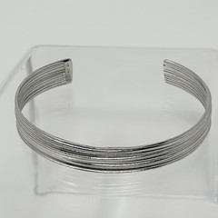 Vintage Sterling Silver 925 Brushed Patten Open Cuff Bracelet