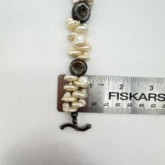 Vtg Baroque Pearl Bracelet Sterling Silver QVC Chunky Cluster Hammered Nuggets