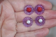Vintage Genuine Amethyst Flower Jackets For Earrings Use With Any Studs