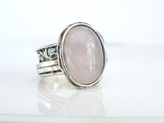 Large Sterling Silver 925 Quartz Spin Spinner Israel Modern Band Ring Size 10