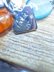 Cookie Lee Millefiori Long Glass Bead Necklace Turquoise Orange