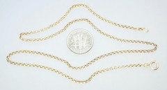 Glowing Vintage 16.5” Solid 9K Yellow Gold 2mm Belcher Chain Necklace 1990