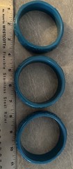 3 Vintage Teal Carved Sunflower Design Bracelets Bangles Y2K 80’s Jewelry