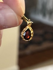 Vintage Red Tourmaline 14kt Earrings With French Wires And Hook 2.0 Grams Total