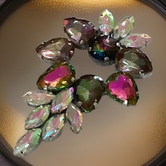Vintage Watermelon Rhinestone Brooch & Earrings Demi Parure – Juliana Style
