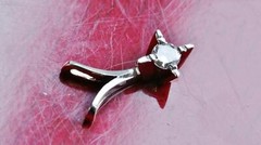 14k white gold pendant 0.20ct FVVS natural diamond solitaire charm handmade 0.7g