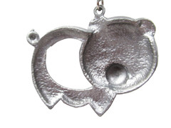 PEWTER OR PLATED PIGGY PIG PENDANT NECKLACE DESIGNER