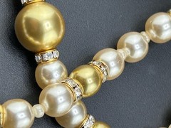 Kenneth Jay Lane KJL Faux Pearls & Rhinestones 56in Necklace