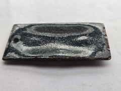 Vintage Artisan Rectangle Enamel on Copper Pendant Abstract Signed